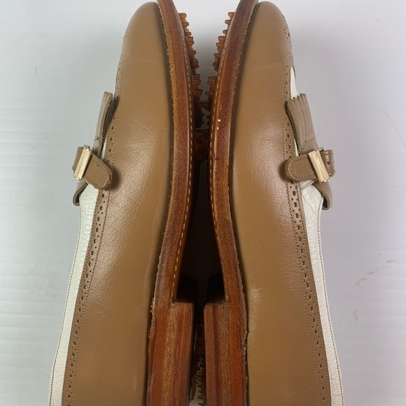 JOHNSTON @ MURPHY Aristocraft Mens Golf Loafers Size 8 Tan/White - Picture 4 of 8